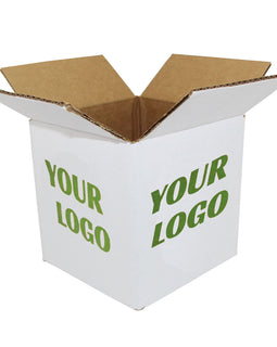 6x6x6 Printed White Shipping Boxes 50 pcs - ZebraBoxes.com